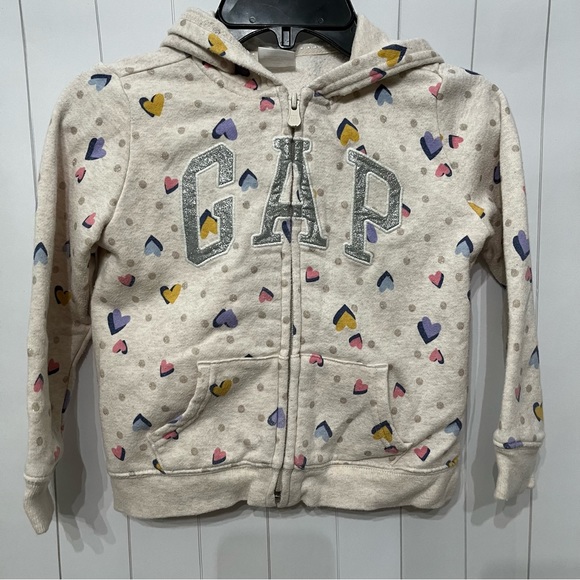 GirlGap Logo Zip Hoodie heart print - Picture 1 of 8